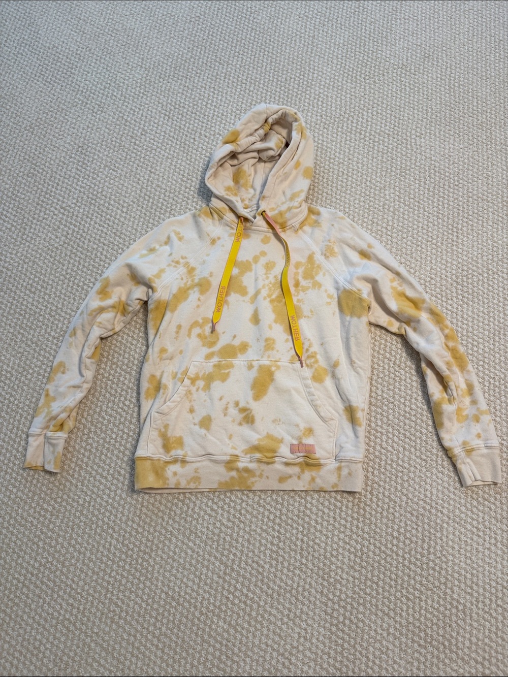 MOTHER Men's Cream & Yellow Tie-Dye Hoodie